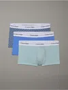 Calvin Klein Men's Icon Cotton Stretch 3-pack Low Rise Trunk In Blue