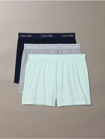 Calvin Klein Men's Icon Cotton Stretch 3-pack Slim Boxer In Brown