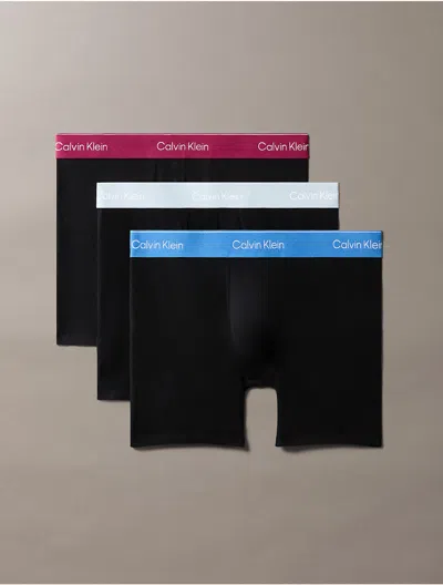 Calvin Klein Men's Icon Cotton Stretch 3-pack Boxer Brief In Black W/wb Multi
