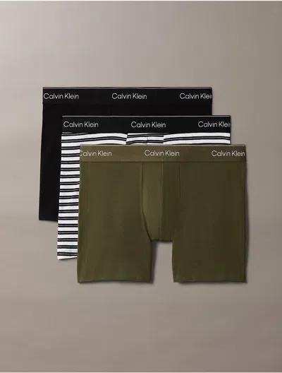 Calvin Klein Men's Icon Cotton Stretch 3-pack Boxer Brief In Black