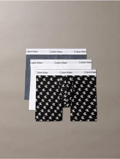 Calvin Klein Men's Icon Cotton Stretch 3-pack Boxer Brief In Turbulence Multi