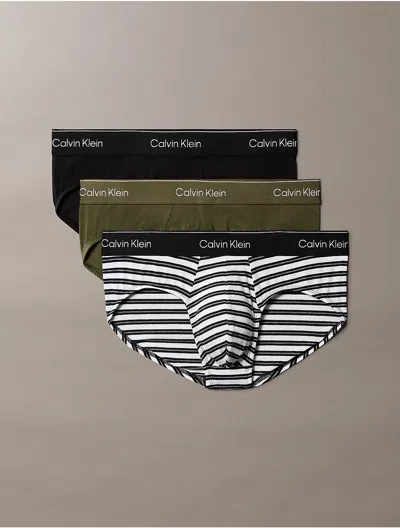 Calvin Klein Men's Icon Cotton Stretch 3-pack Hip Brief In Black