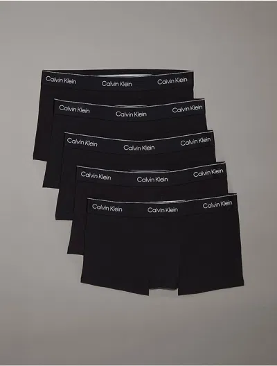 Calvin Klein Men's Icon Cotton Stretch 5-pack Low Rise Trunk In Black