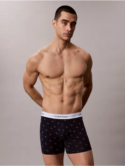 Calvin Klein Men's Icon Cotton Stretch Boxer Brief In 17496 Diamond Logo Dark Sapphire