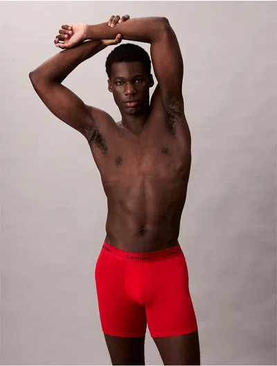 Calvin Klein Men's Icon Cotton Stretch Limited Edition Boxer Brief In Red