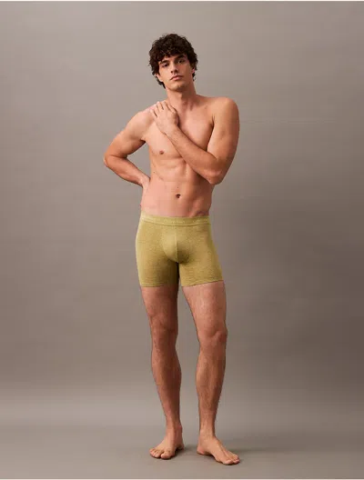 Calvin Klein Men's Icon Cotton Stretch Marble Boxer Brief In Green