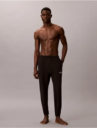 Calvin Klein Men's Icon Cotton Stretch Monologo Sleep Joggers In Brown