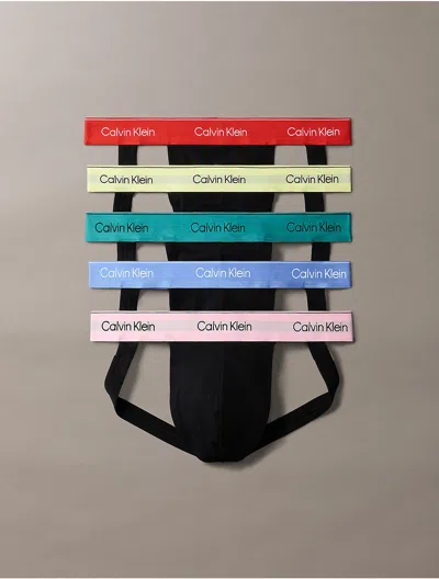Calvin Klein Pride 5 Pack Jock Straps In Animal Print