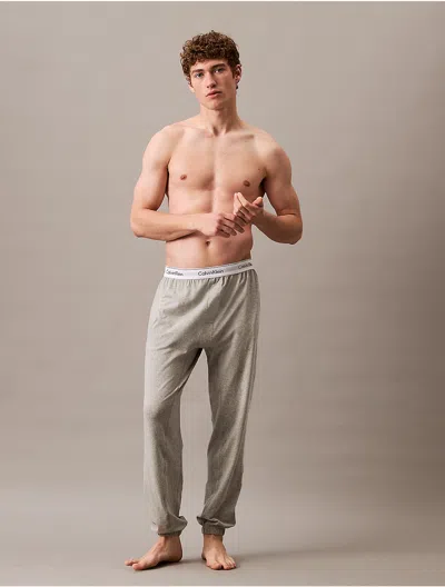 Calvin Klein Men's Icon Cotton Stretch Sleep Joggers In Gray