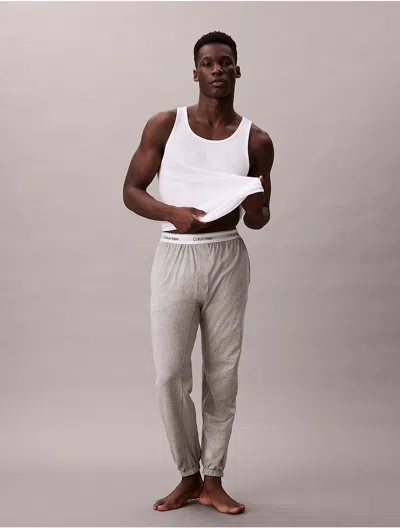 Calvin Klein Men's Icon Cotton Stretch Sleep Joggers In White