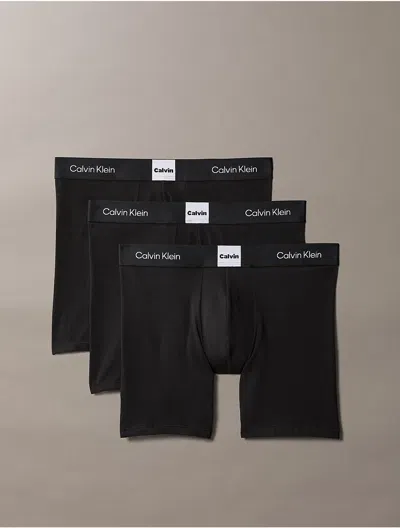 Calvin Klein Men's Icon Logo Graphic 3-pack Boxer Brief In Black