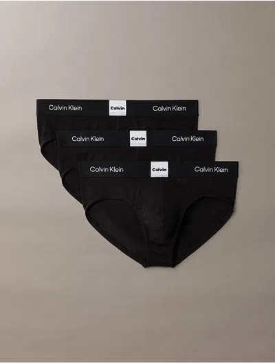 Calvin Klein Men's Icon Logo Graphic 3-pack Brief In Black