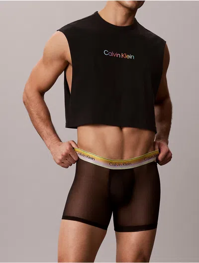 Calvin Klein Pride Sheer Mesh Boxer Briefs In Black