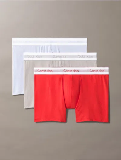 Calvin Klein Men's Icon Modal Mesh 3-pack Boxer Brief In Blue
