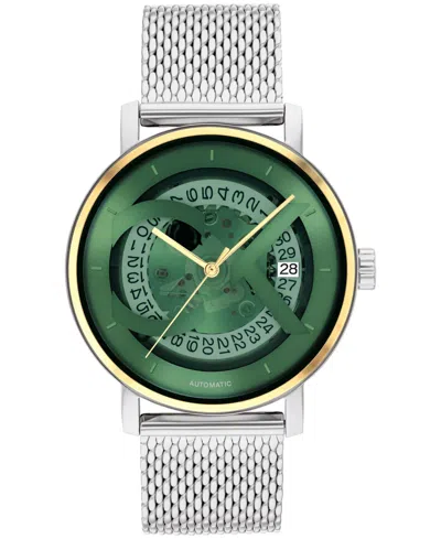 Calvin Klein Men's Iconic Automatic Silver Stainless Steel Mesh Watch 40mm In Green