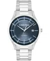 Calvin Klein Men's Automatic H-link Bracelet Watch In Blue