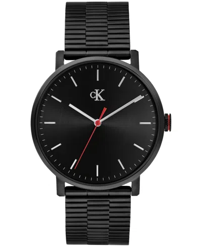 Calvin Klein Men's Iconic Quartz Black Stainless Steel Bracelet Watch 40mm
