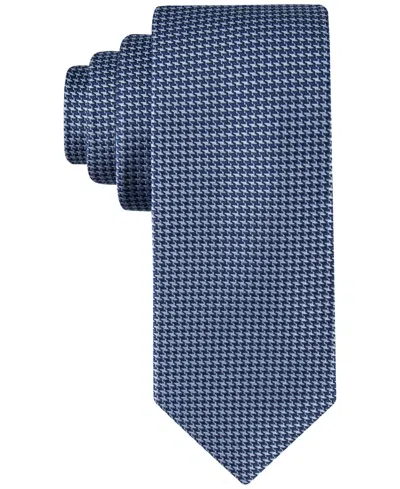 Calvin Klein Men's Indigo Houndstooth Tie In Lt. Navy