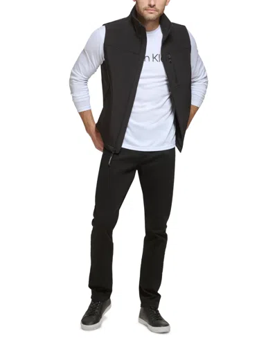 Calvin Klein Men's Infinite Stretch Soft Shell Vest In Black