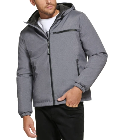 Calvin Klein Men's Infinite Stretch Water-resistant Hooded Jacket In Light Grey