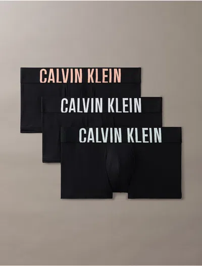 Calvin Klein Men's Intense Power 3-pack Low Rise Trunk In Black / Papaya Punch / White / Moonlight Jade