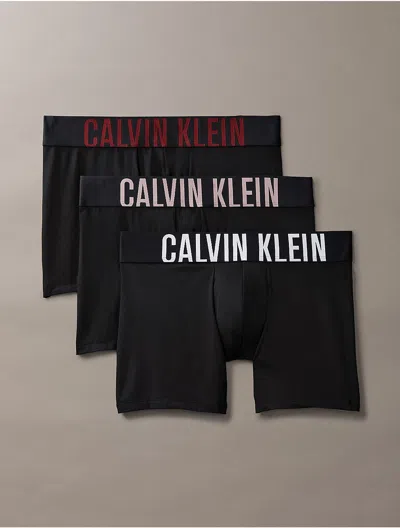 Calvin Klein Men's Intense Power Micro 3-pack Boxer Brief In Black / Syrah / Sand Trap Brown