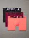 Calvin Klein Men's Intense Power Micro 3-pack Boxer Brief In Purple Potion / Black / Calypso Coral
