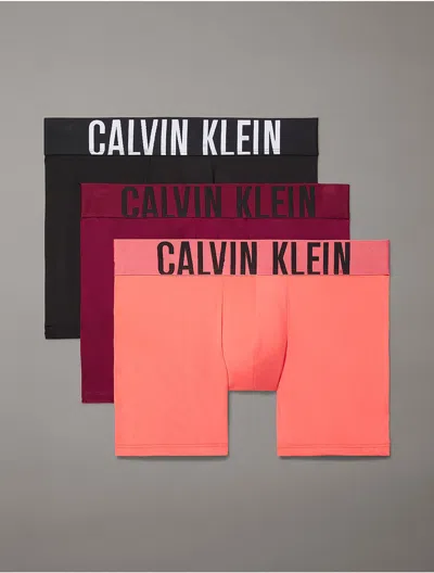Calvin Klein Men's Intense Power Micro 3-pack Boxer Brief In Purple Potion / Black / Calypso Coral