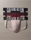 Calvin Klein Men's Intense Power Micro 3-pack Jock Strap In Black / Syrah / Sand Trap Brown