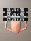 Calvin Klein Men's Intense Power Micro 3-pack Jock Strap In Papaya Punch/black/moonlight Jade