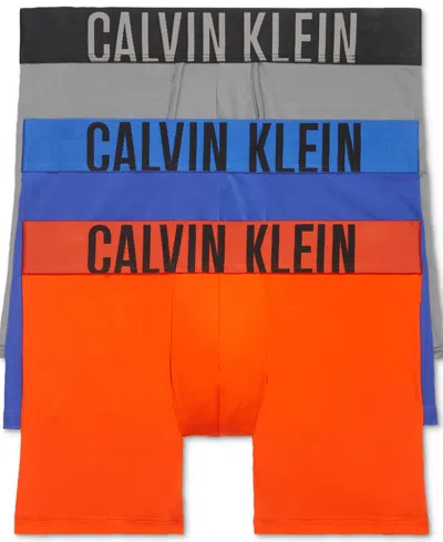 Calvin Klein Intense Power Logo Waistband Micro Boxer Briefs, Pack Of 3 In Dazzling Blue