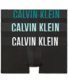Calvin Klein Men's 3-pack Intense Power Micro Low Rise Trunks In Black / White / Tickled Green / Mediterranea