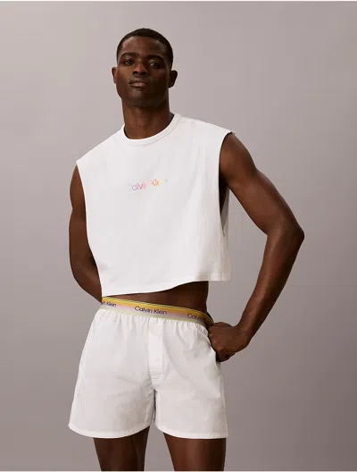 Calvin Klein Men's Intense Power Pride Crop Muscle Tank In White