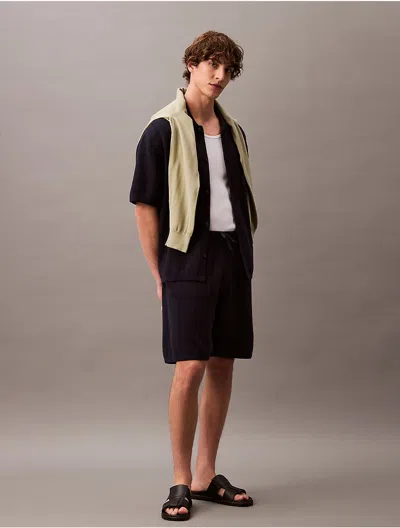Calvin Klein Men's Jacquard Mesh Pull-on Sweater Shorts