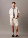 Calvin Klein Men's Jacquard Mesh Pull-on Sweater Shorts In Silver Birch