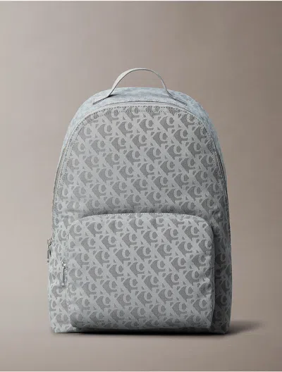 Calvin Klein Men's Jacquard Monogram Logo Zip Backpack