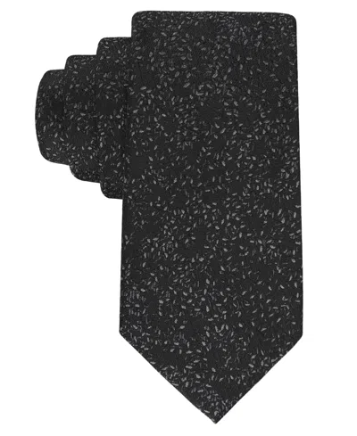 Calvin Klein Men's Jean Floral Pattern Tie In Black