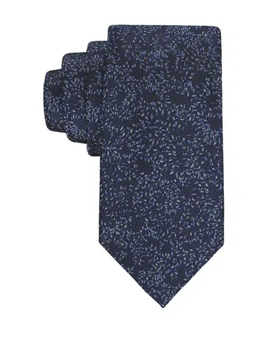 Calvin Klein Men's Jean Floral Pattern Tie In Blue