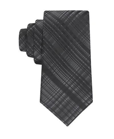 Calvin Klein Men's Kalie Ombre Plaid Tie In Gray