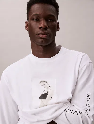 Calvin Klein Men's Kate Moss Graphic Relaxed T-shirt In White