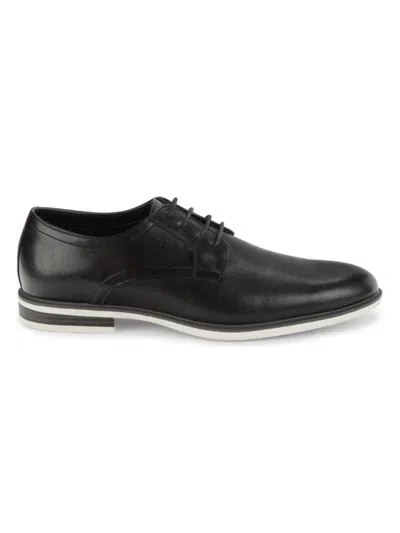 Calvin Klein Men's Kendis Perforated Leather Derby Shoes In Black