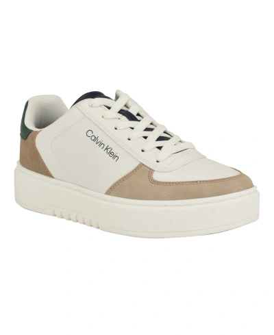 Calvin Klein Men's Kiko Lace-up Casual Sneakers In Light Natural Multi