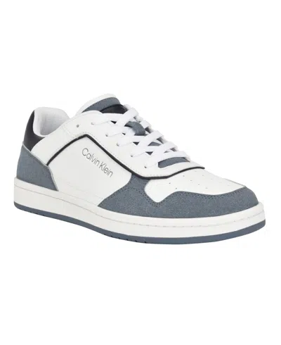 Calvin Klein Men's Landy Round Toe Lace Up Sneakers In Blue