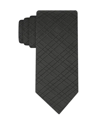 Calvin Klein Men's Larson Plaid Tie In Gray