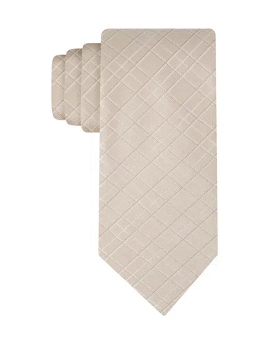 Calvin Klein Men's Larson Plaid Tie In Neutral