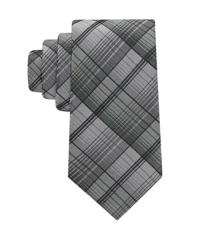 Calvin Klein Men's Leah Plaid Tie In Black