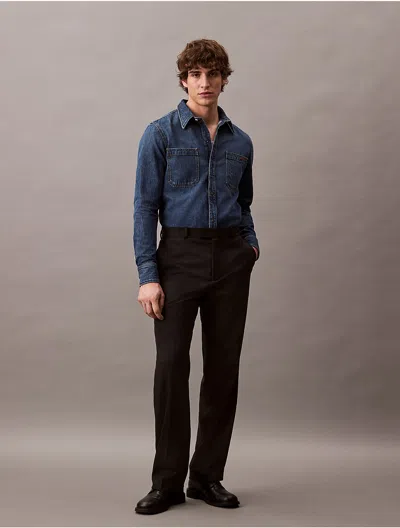 Calvin Klein Men's Lean Overshirt In Blue
