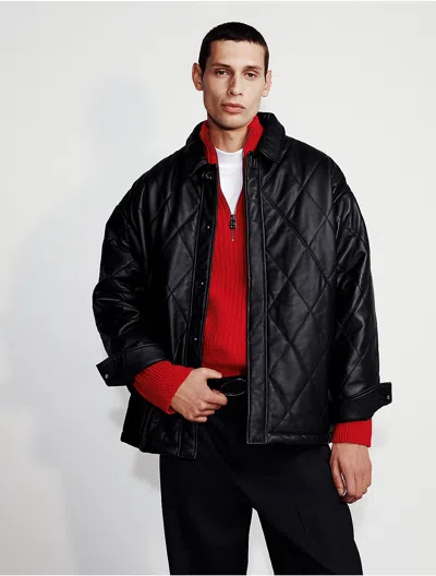 Calvin Klein Men's Leather Quilted Jacket