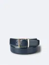 Calvin Klein Men's Leather Reversible Dress Belt In Navy/taupe