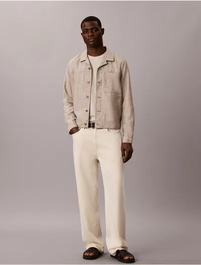 Calvin Klein Men's Lightweight Relaxed Shirt Jacket In Neutral